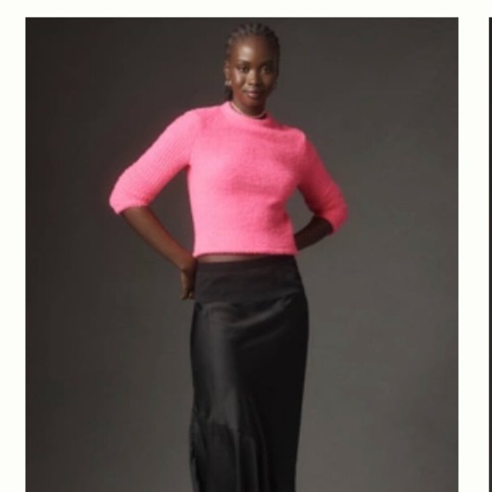 Anthropologie Crop Fuzzy Sweater